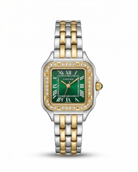 Montre Cartier style Panthère dorée premium