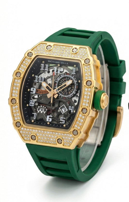Montre Richard mille Skeleton Premium – Édition Gold & Green