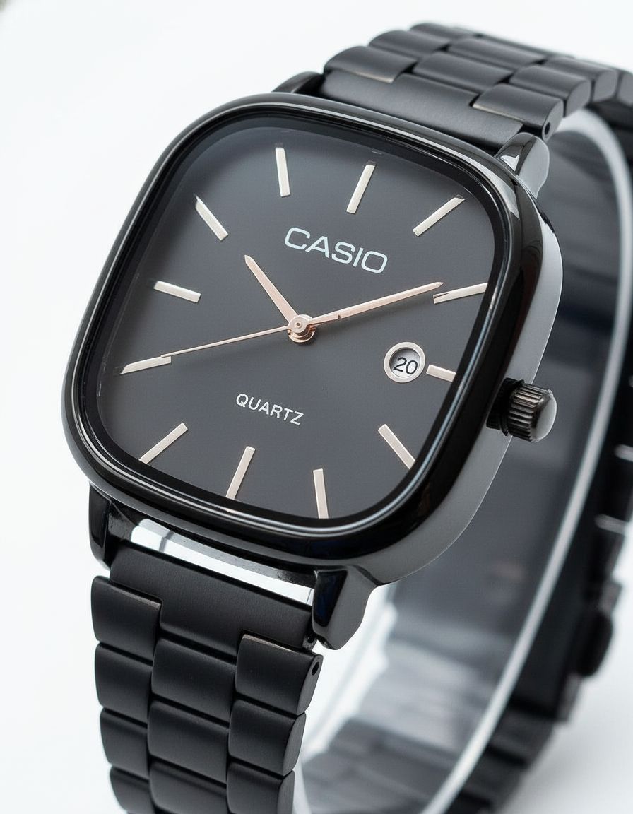 Montre Casio Couple Noire Élégante | Style Intemporel & Fiabilité