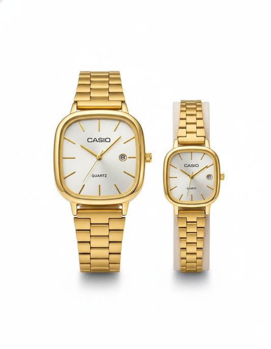Montres Casio Couple Gold : Élégance Dorée & Style Duo